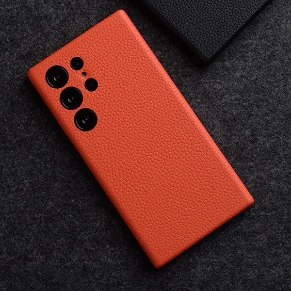 Melkco S24 Ultra Premium Leather MagSafe Cover - Orange - Tashqila Melkco S24 Ultra Premium Leather MagSafe Cover - Orange - Tashqila